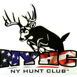 NY Hunt Club Buck USA Flag Decal